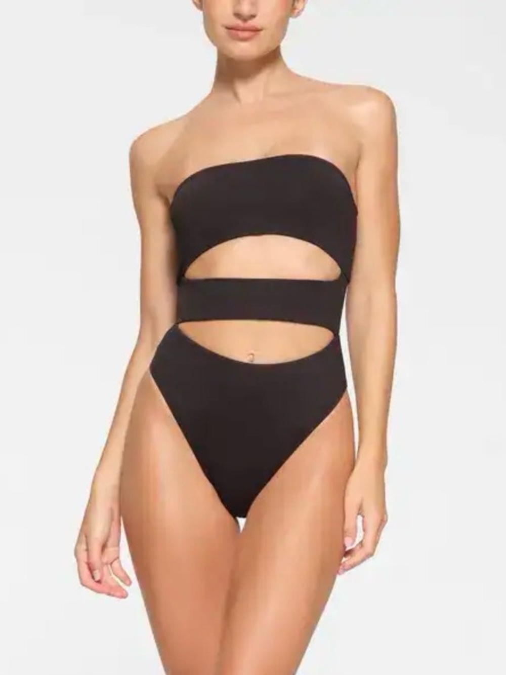 Skims Strapless Black Cutout Monokini